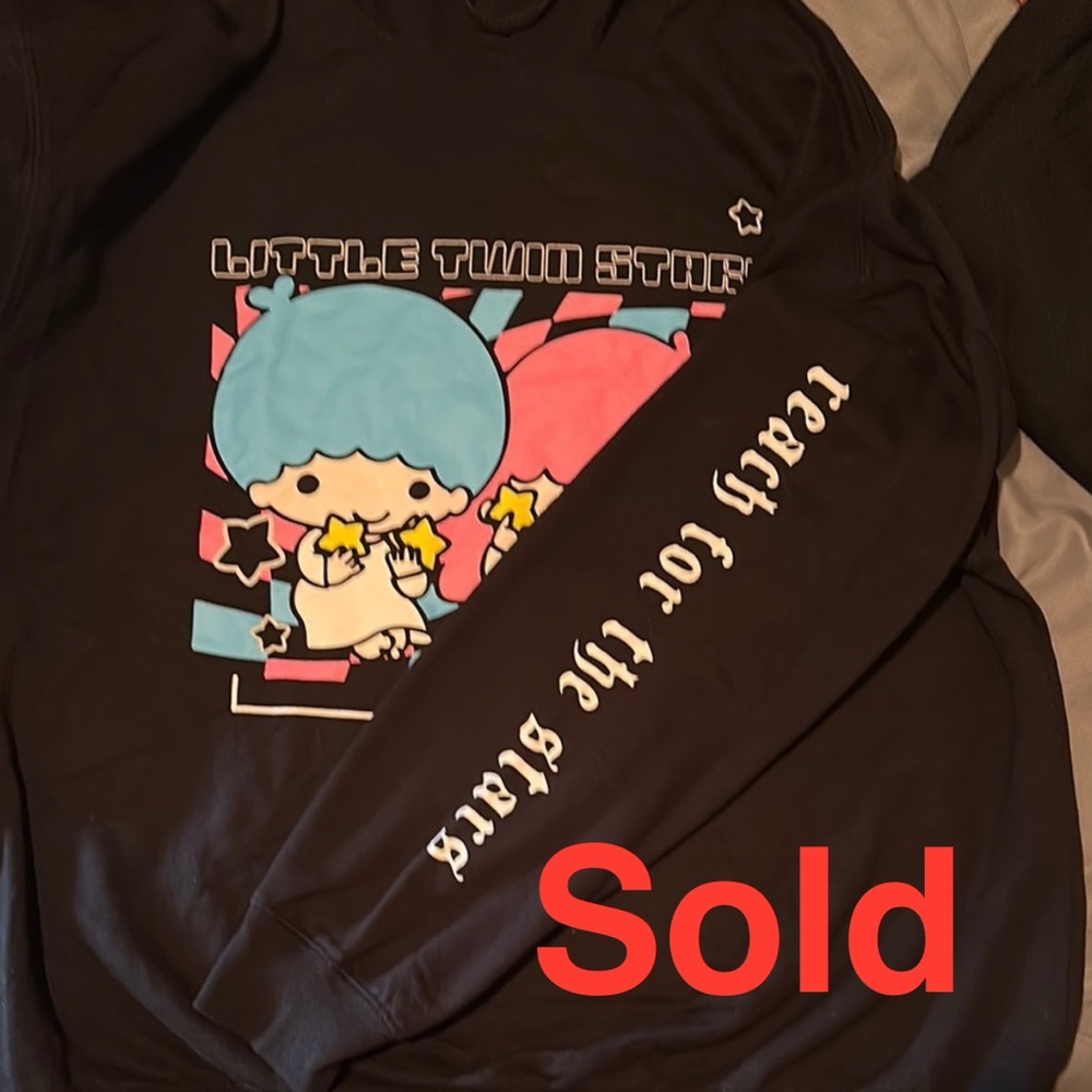 NEW Little Twin Stars Black Hoodie XXL